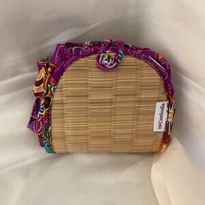 Cambodia Bamboo expandable carrying bag. Fits in purse and expands